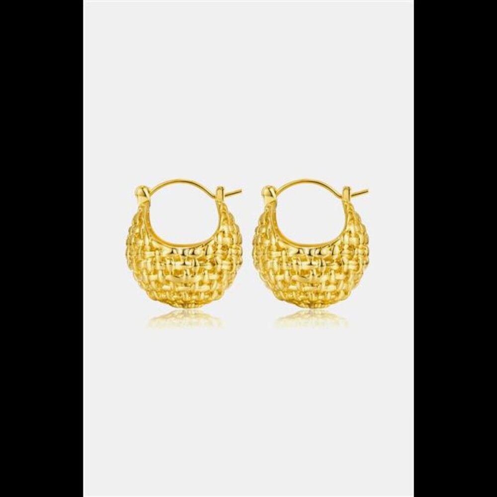 Braided Basket Metal Hoop Earrings